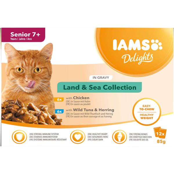 Iams Senior Land & Sea Collection i sovs | Kat 12x85g